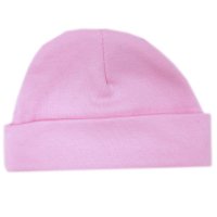 BH2: Baby Plain Pink Cotton Hat (Newborn) Made in UK